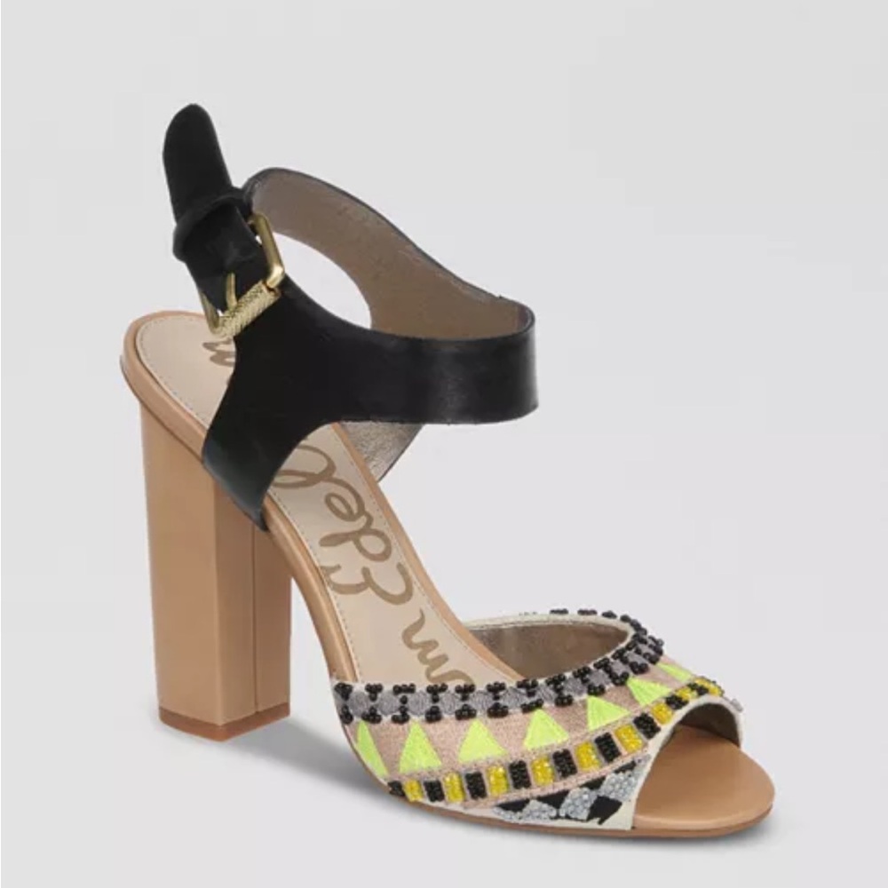Sam Edelman Yuri Embroidered Heels Sandals 9